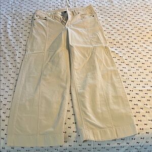 American Eagle Outfitters Cream Low Rise Baggy Wide Leg Jeans. Size 8